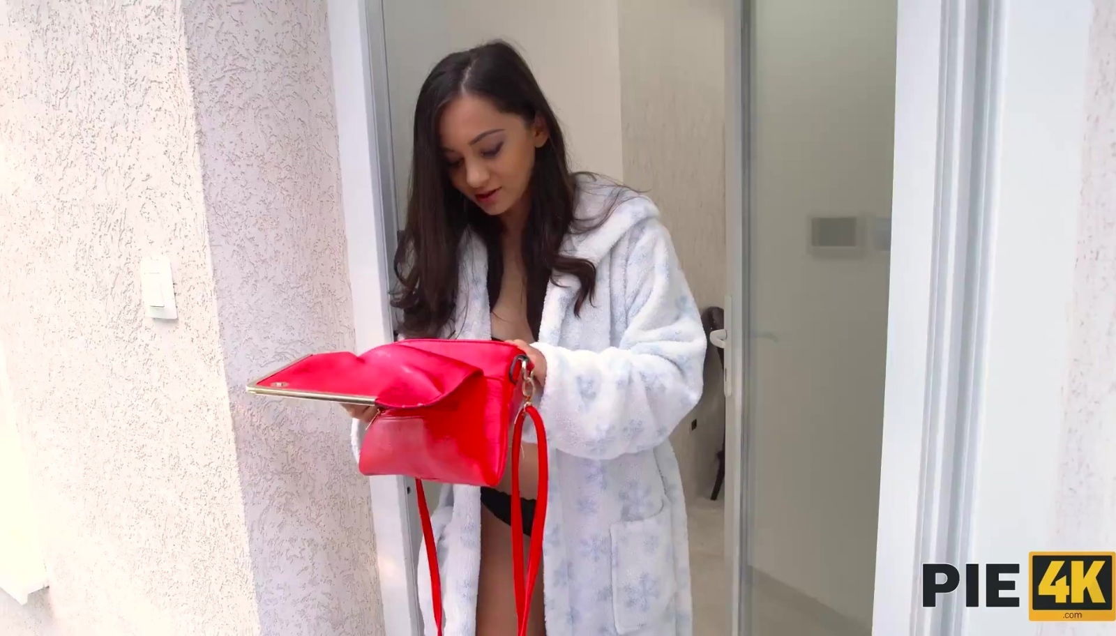 European Brunette beauty recieves load into her.