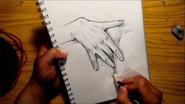 Masturbating girl, finger pussy drawing