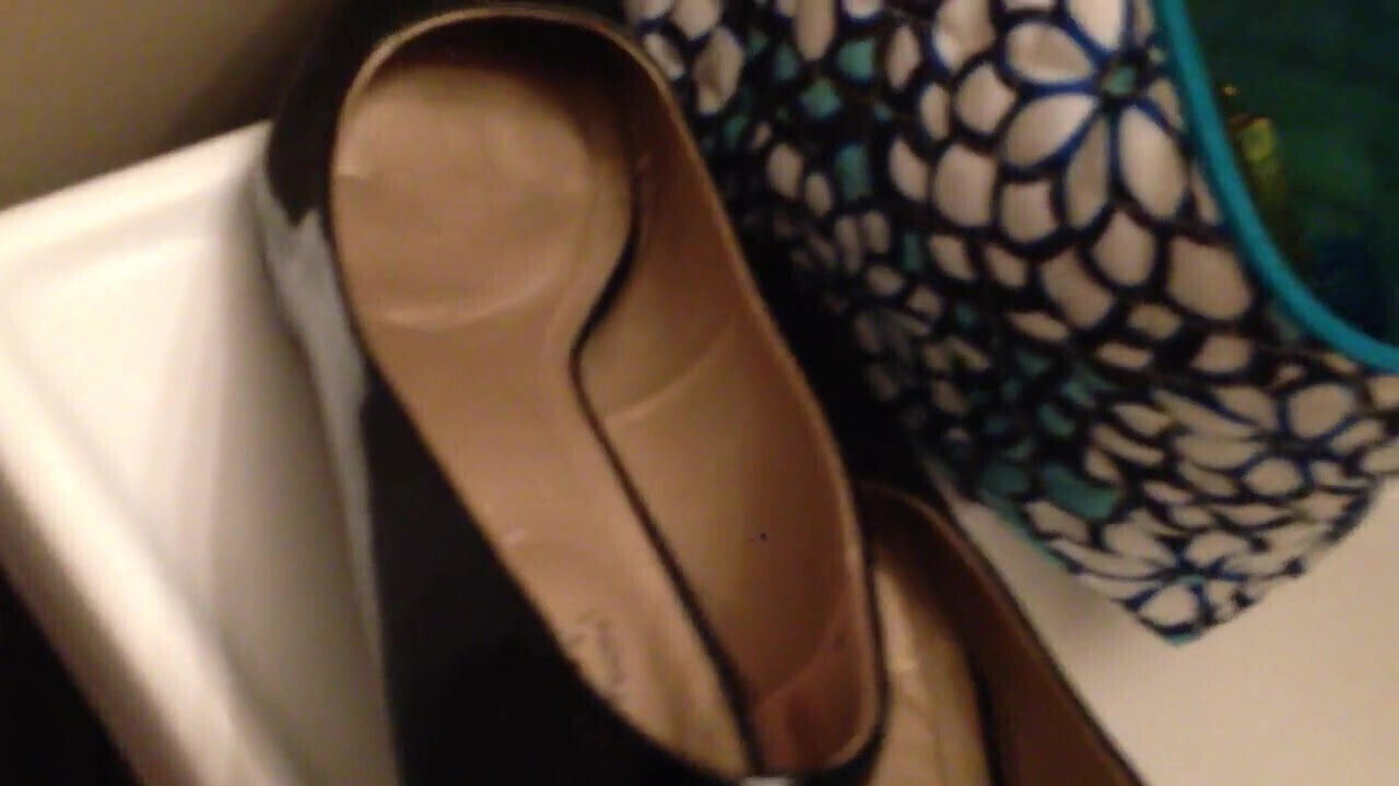 Cum in Sis-in-Laws black heels.