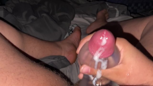 Verbal chub uses clear stroker shoots thick creamy load.