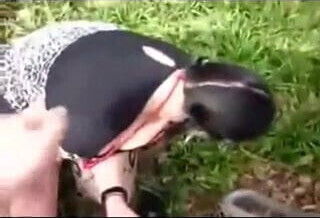 Busty Birtish Brunette humiliated facefucked public