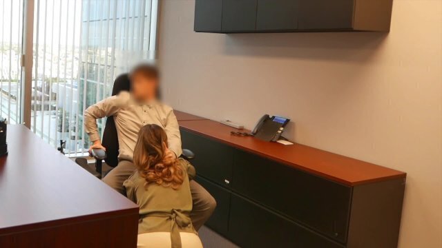 young secretary sucking dick office