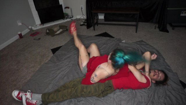 Playful Competitive Wrestling Match