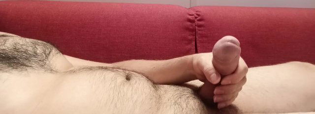 Male Masturbation couch with cumshot!