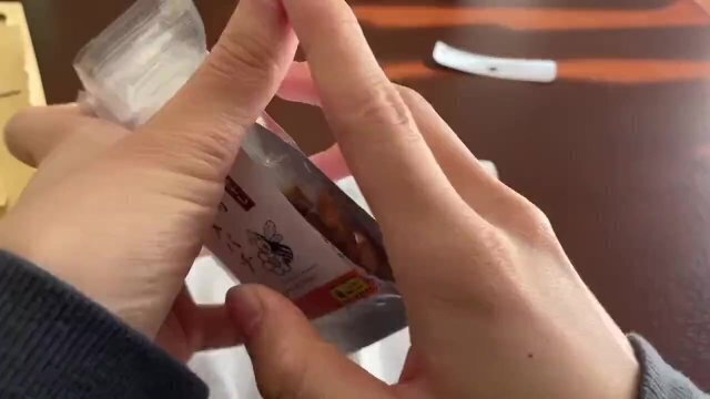 スズメバチの煮干しを食べる