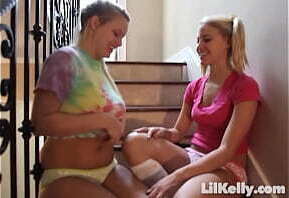 Teen hottie Kelly masturbates camera with friend