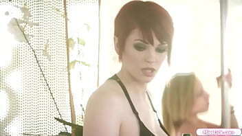 MissLick.com Redhead bartender licked behind counter