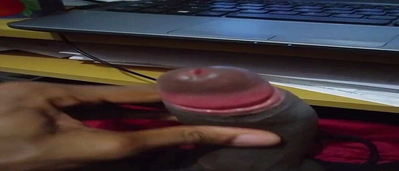 Masturbation of my Big Black Cock BBC with cumshot