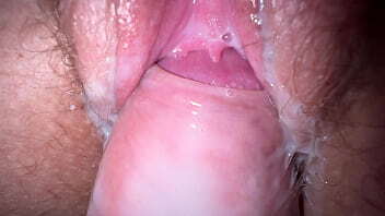 Close up fuck with my teen roommate and cum on hairy pussy