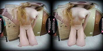 Solo brunette teen Vika Lita rubbing shaved pussy