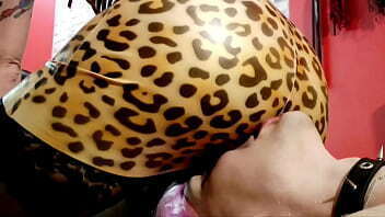 Latex dress latex fetish Dominatrix Nika. slave kisses licks Mistress.