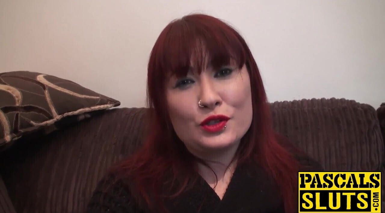 Chubby redhead Donna Austin is hungry for some rough banging