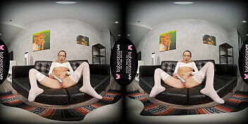 virtual reality, Kris Foxx flaunts long legs, tight ass, adorable