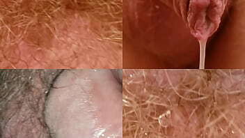 4 Closeups of Belly Button and Precuming and Postcuming Penis on Multicam