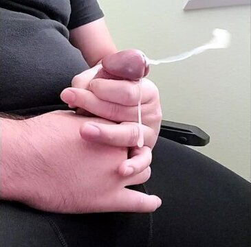 couldn't control myself with ejaculateion ended busting gushy sperm while sitting down.