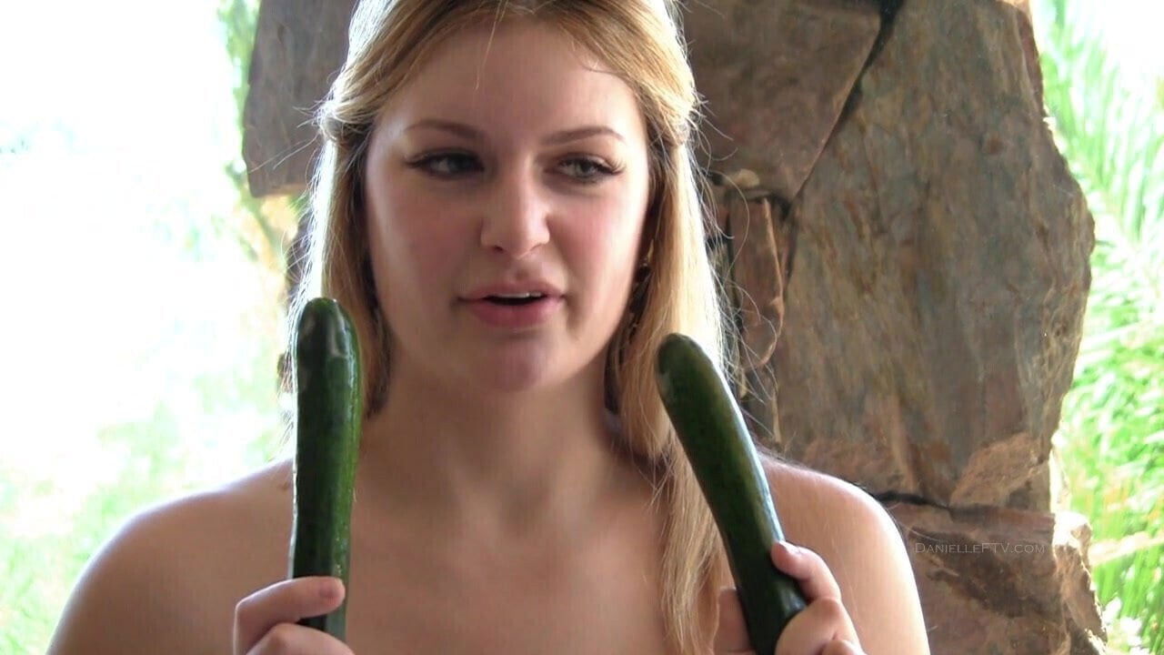 Girl with zucchini