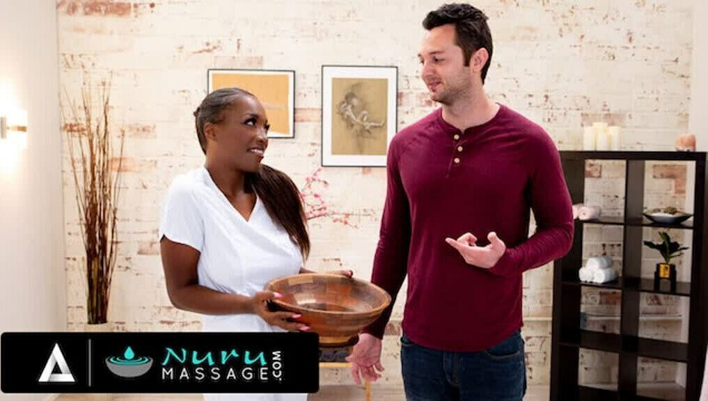 NURU MASSAGE Ebony Bangs With Yoga Class Teammate