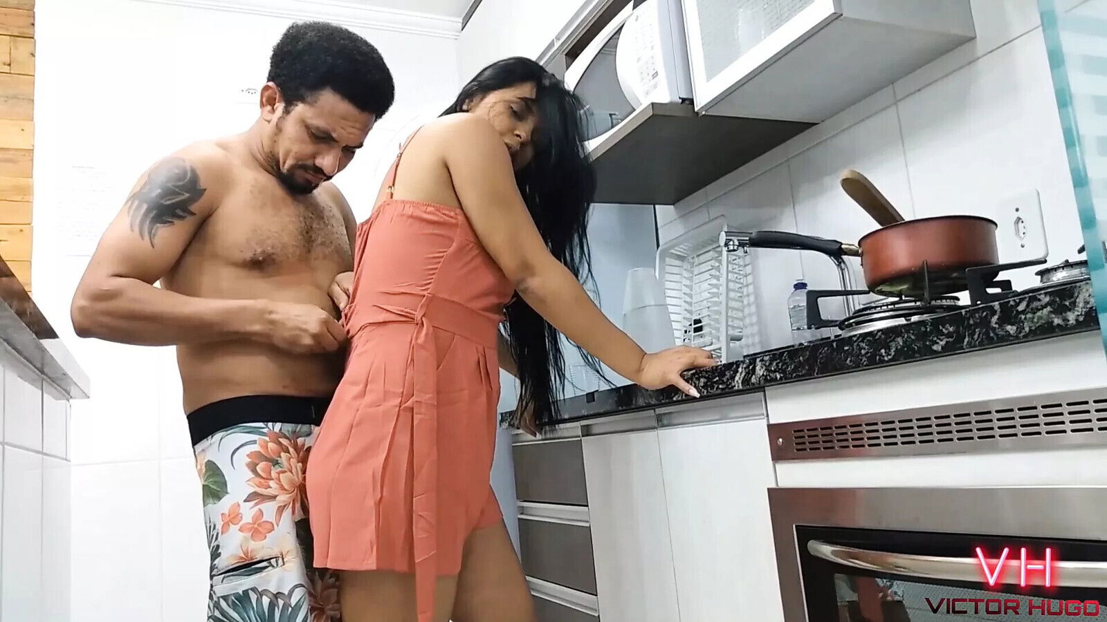 uncle punching girlfriend's pussy kitchen