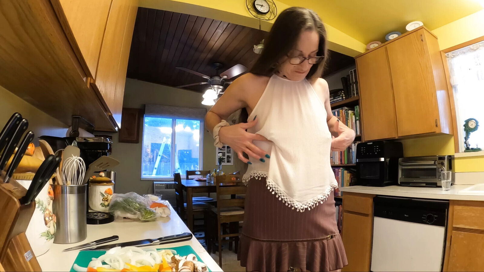 Longpussy, just average with Slutty Holes Tiny Floppy Tits!