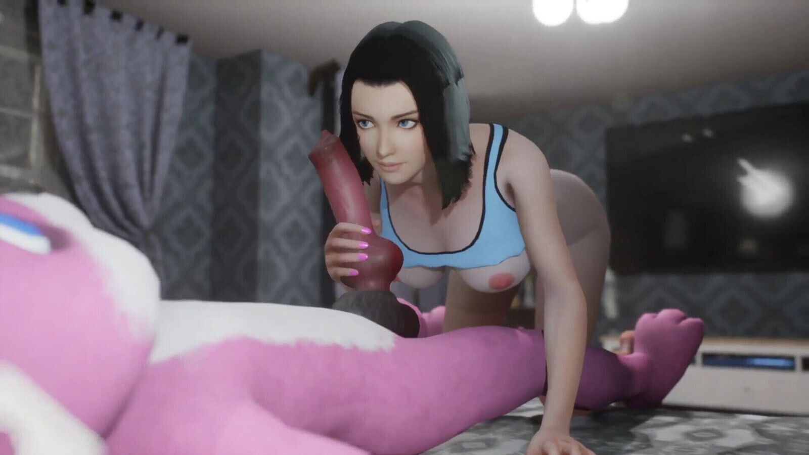 Bunny face sitting, handjob Pussy Grinding