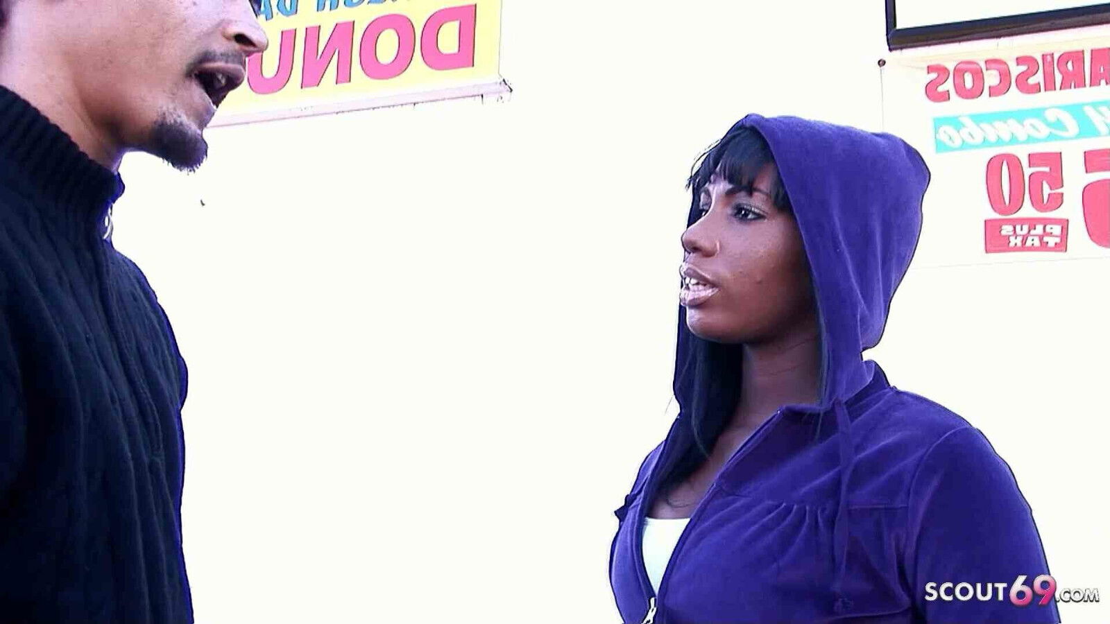 Black Ebony College Girl Mahlia Milan talk Casting Fuck Street