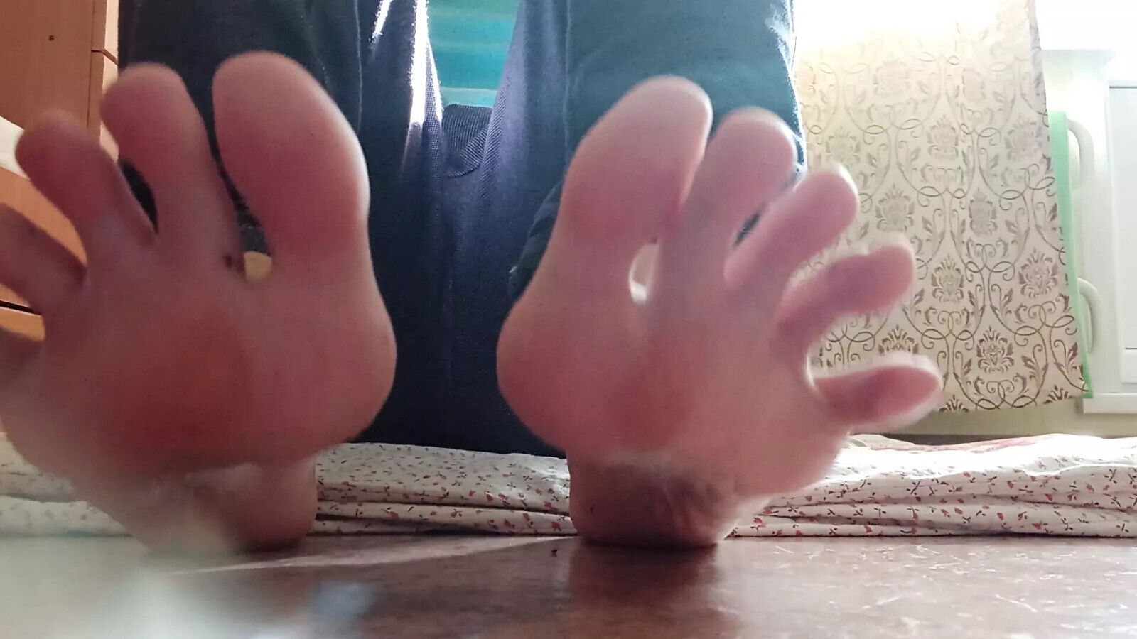 Feet fetish, dirty white panties