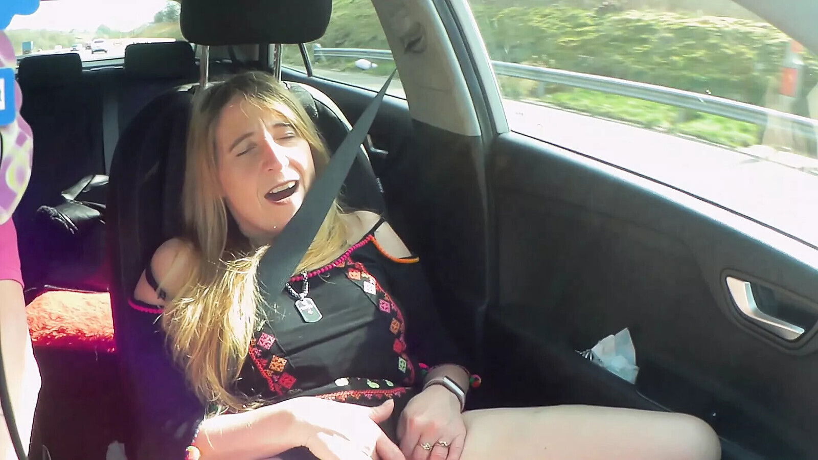 Beenie pussy play outside strip British