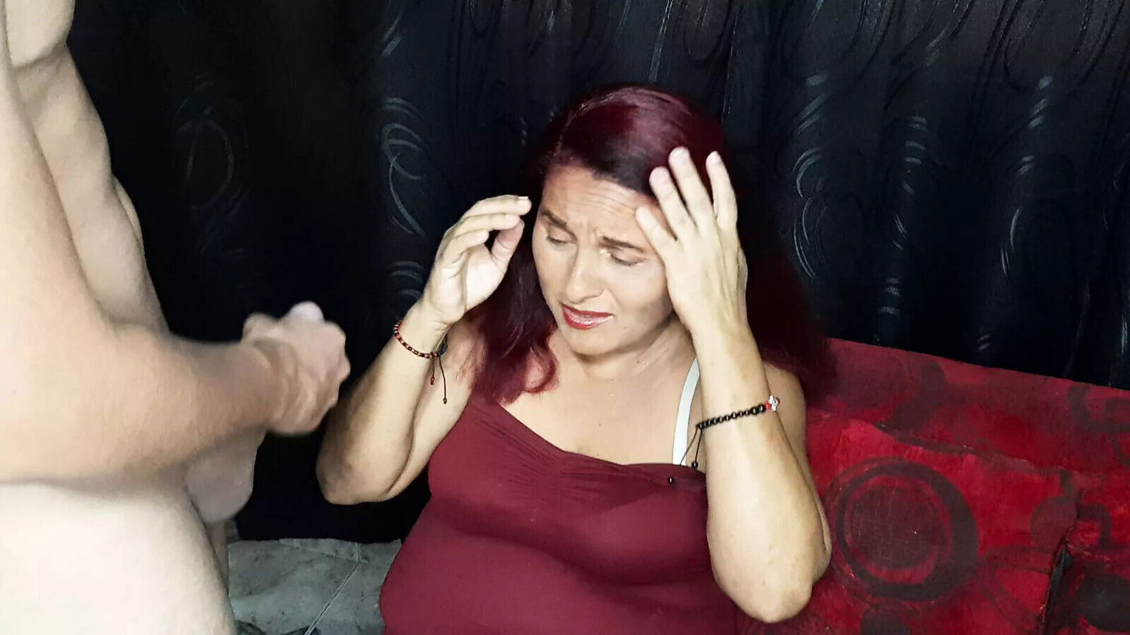 surprise stepmom with cock, loves suck