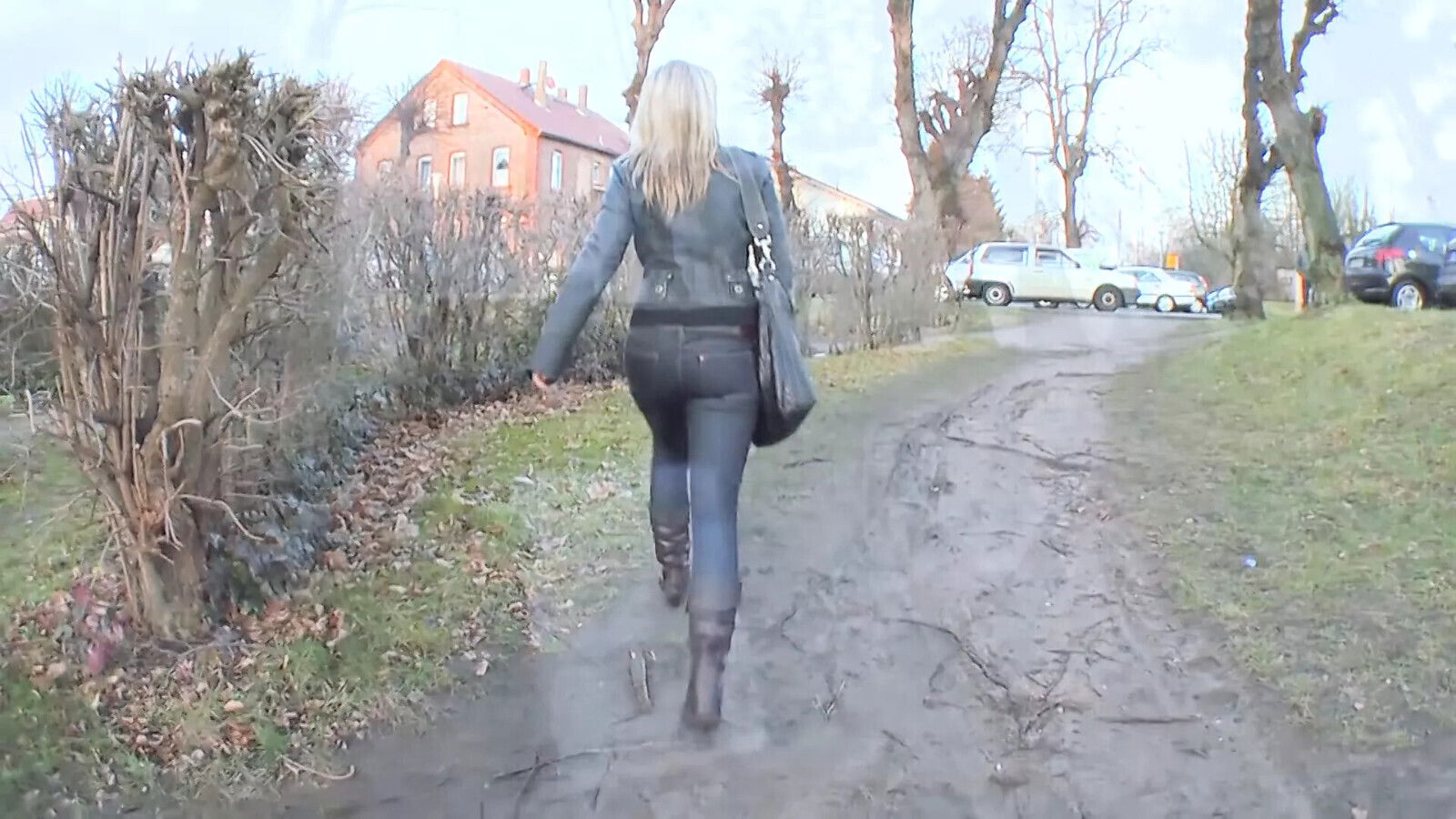 Beautiful German blonde gets dildo deep inside pink pussy