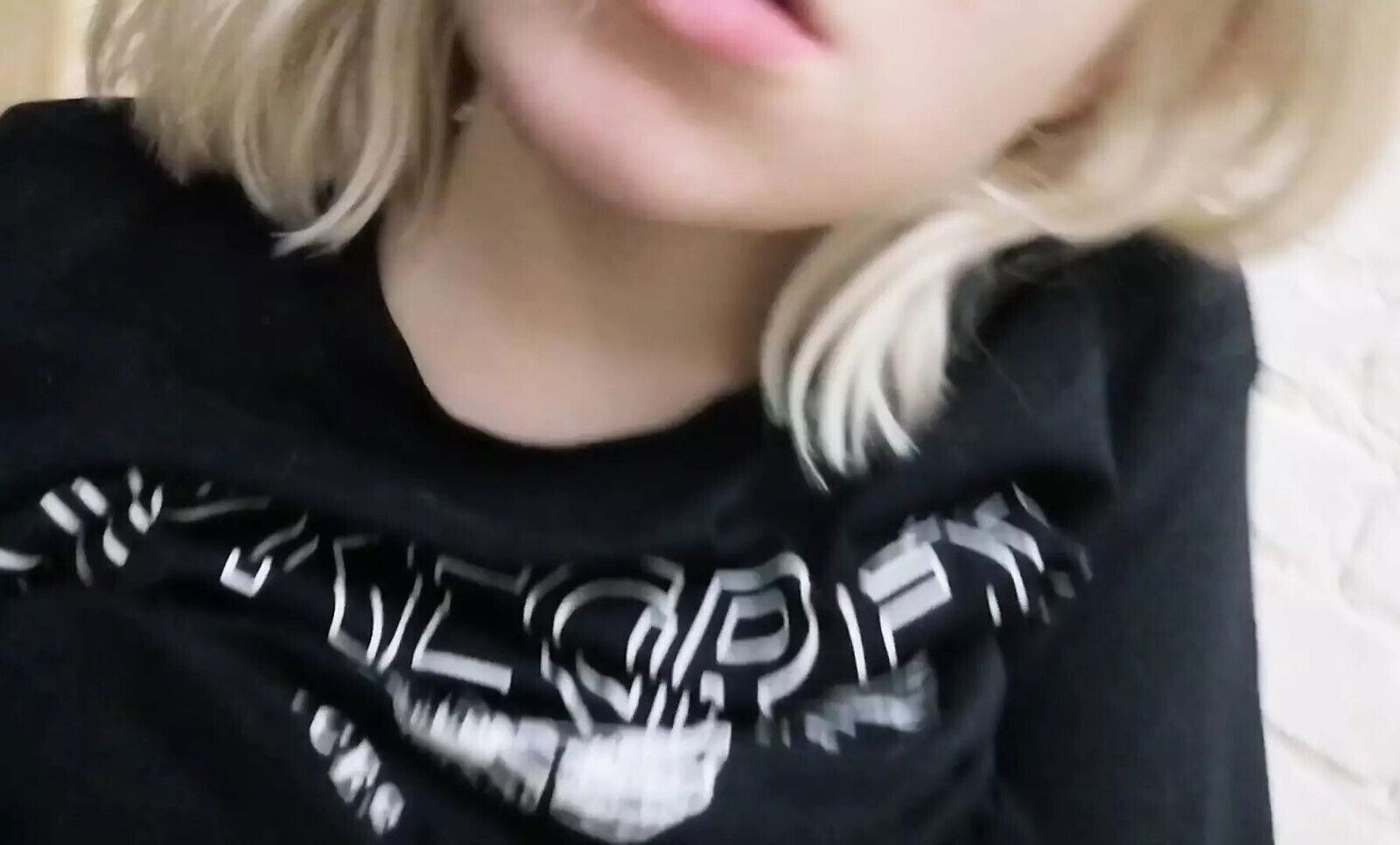 Gentle charming homemade striptease close-up