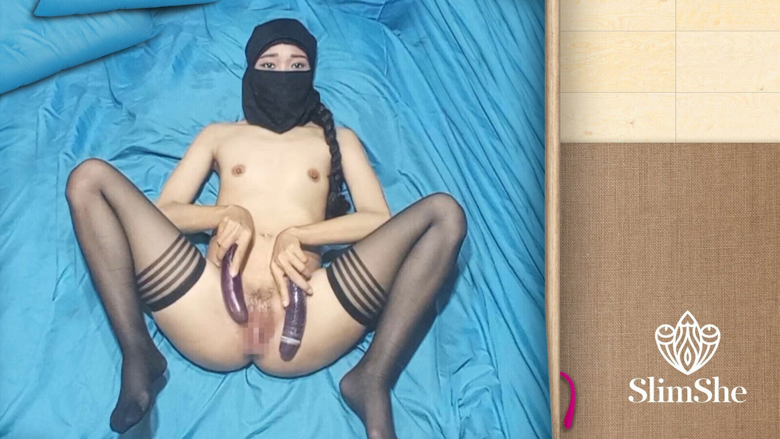 play with eggplant again, asking partner play anal.