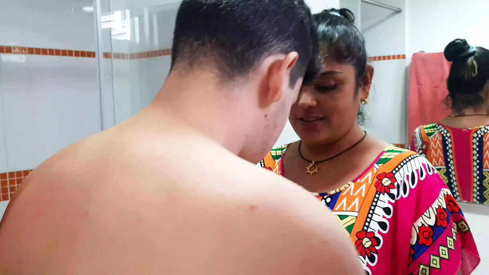 stepmother enters shower wants give delicious blowjob.