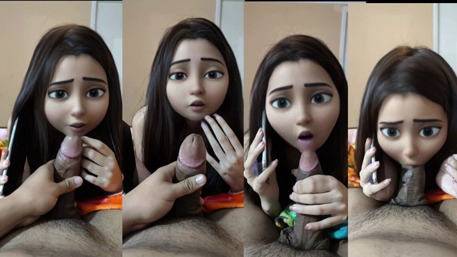 Sister Slut Sucks While Talks with Cuckold Husband Phone