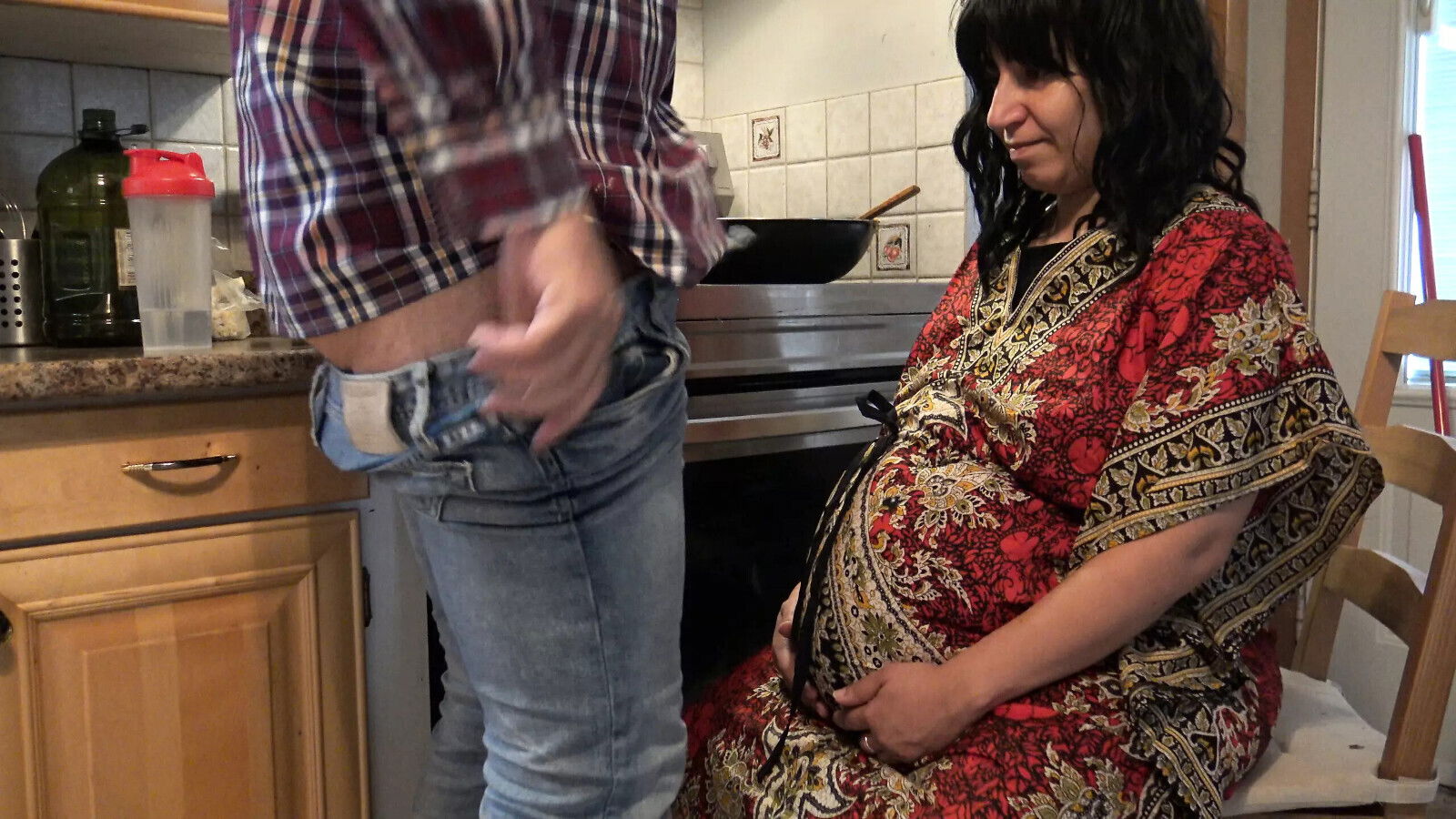 Pregnant stepmother cheating with stepson while husband work
