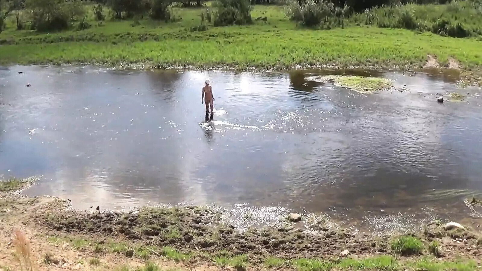 Nude bathing Derzha-river shick shack shock