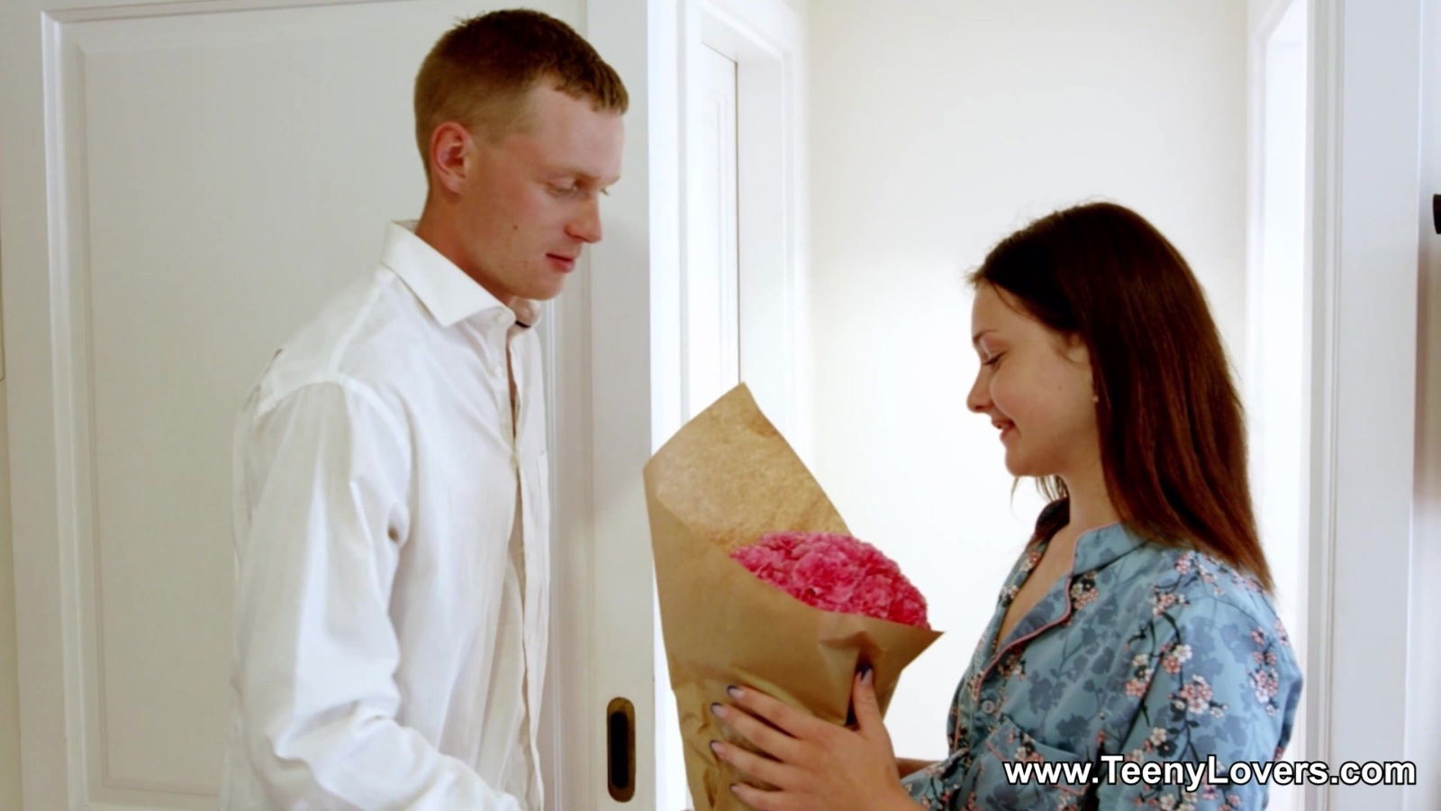 Gentle lovemaking morning with small peaches Semen