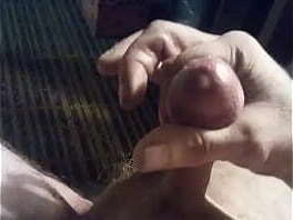 Milking my hard throbbing cock