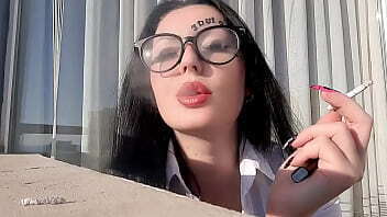 Smoking fetish. Dominatrix Nika smokes cigarettes sexually, blows smoke your face flicks cigarette ashes. Sexy smoking, sexy smoker, cigarette smoke.