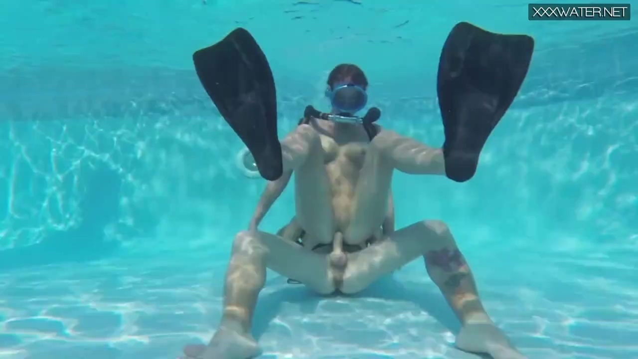 Slim Girl Practices Scuba-diving With Plunging