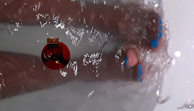 Sexy ebony toes bathtub