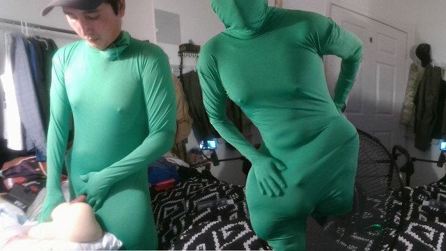 Disabled Tight Spandex Body Suit Cums