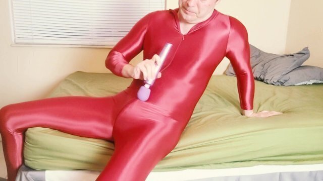 Spandex Masturbating With Vibrator Zentai Suit