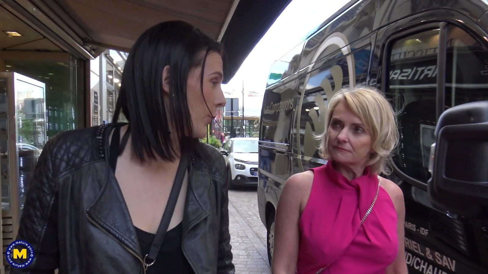 Camille wearing lingerie pleasuring Cintya Aston with dildo