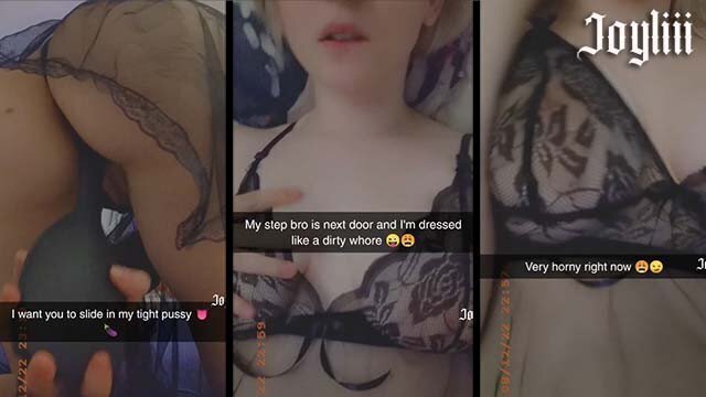 Snapchat slut sexting with hairbrush while step next door (joyliii69