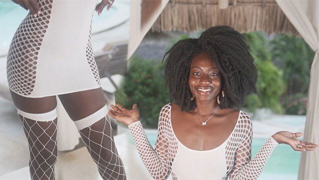 Smoking Chocolate Model White Lingerie