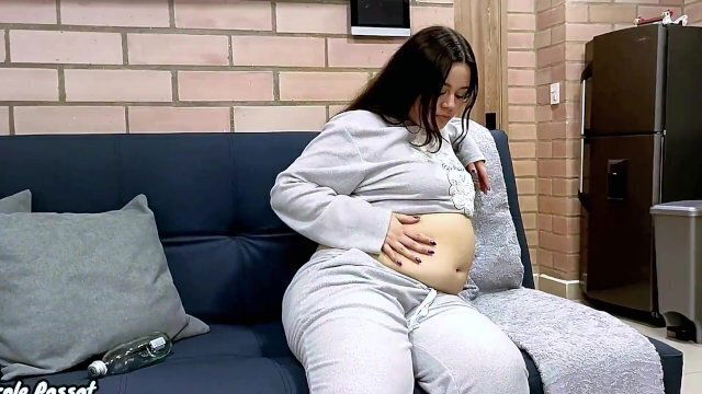 Lazy Chubby College Girl Letting Burps! (Bloated Belly)