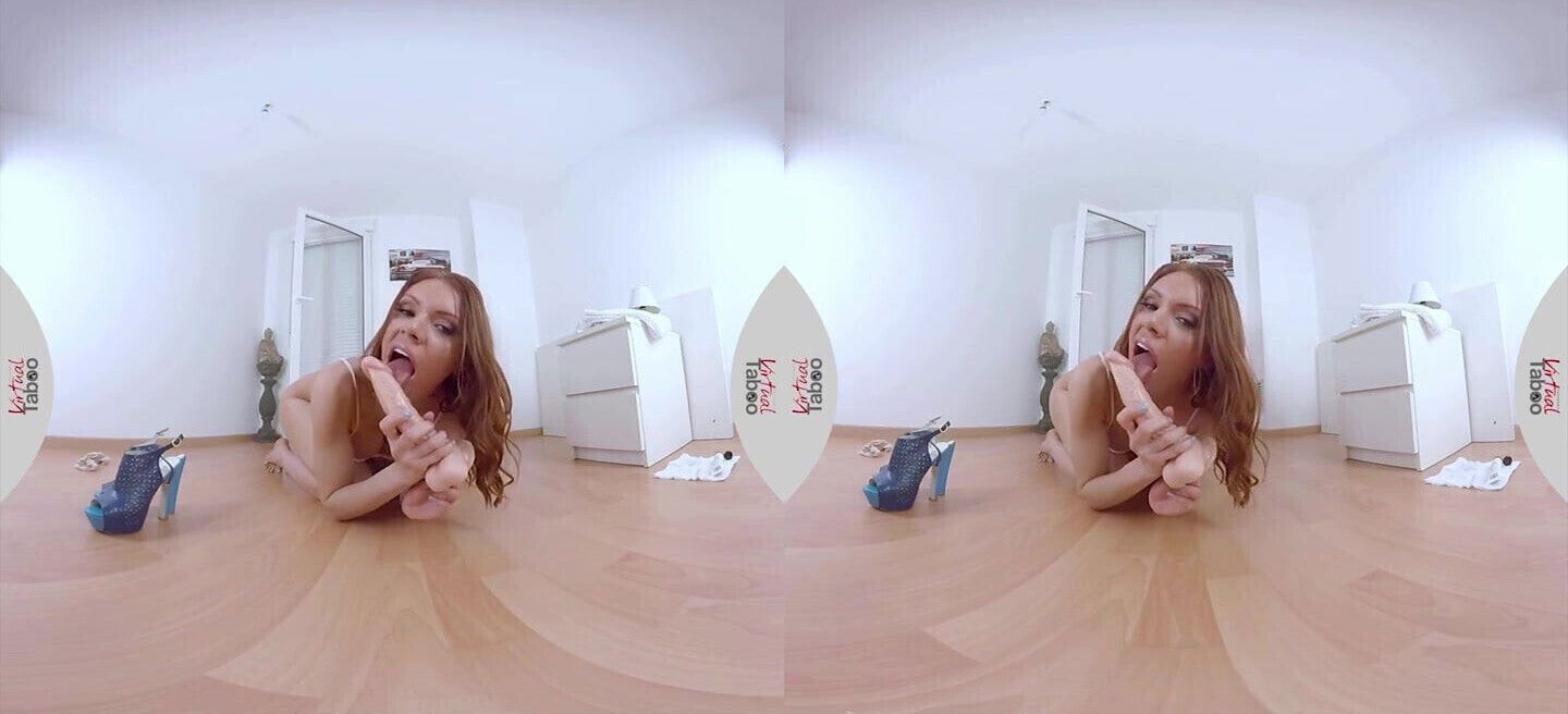 VIRTUAL TABOO - BIG BOOBS KITANA PLAYING WITH HER DILDO!
