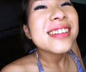 cute Japanese girl swallows 2 big loads