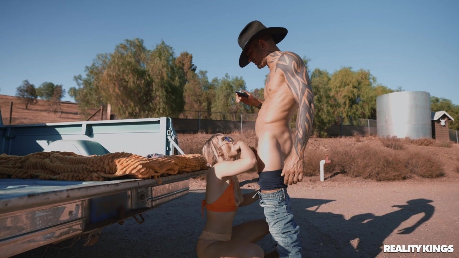 Bell moans during rough doggy style position