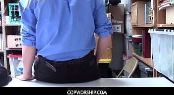 CopWorship - Shoplyfter cock feeding the LP Officer Rachael Cavalli deep down to her throat